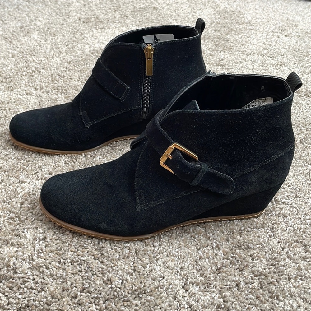 Franco Sarto Black Wedge Boots